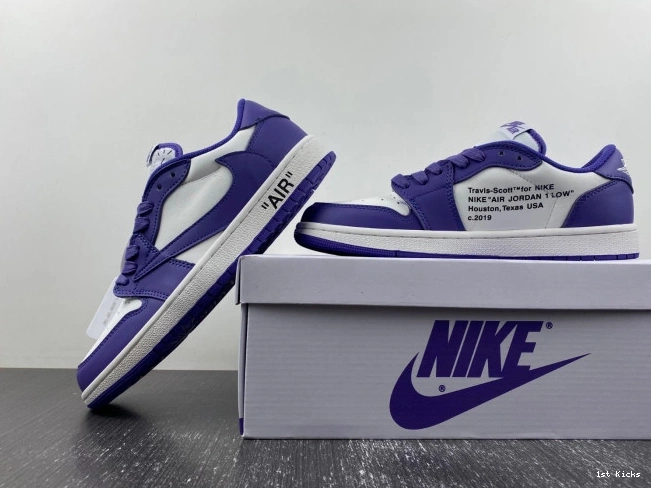 1st Kicks Shoes 1 X CUSTOM AIR DM7890-386 X TRAVIS OFF-WHITE SCOTT JORDAN 0824